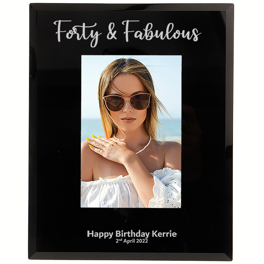 Personalised 40th Birthday Photo Frame Gift Forty And Fabulous - Ellie